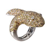 A diamond serpent dress ring