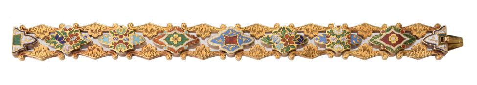 A mid Victorian gold enamelled bracelet