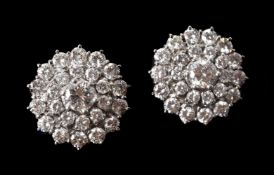 A pair of 1970s diamond cluster earrings