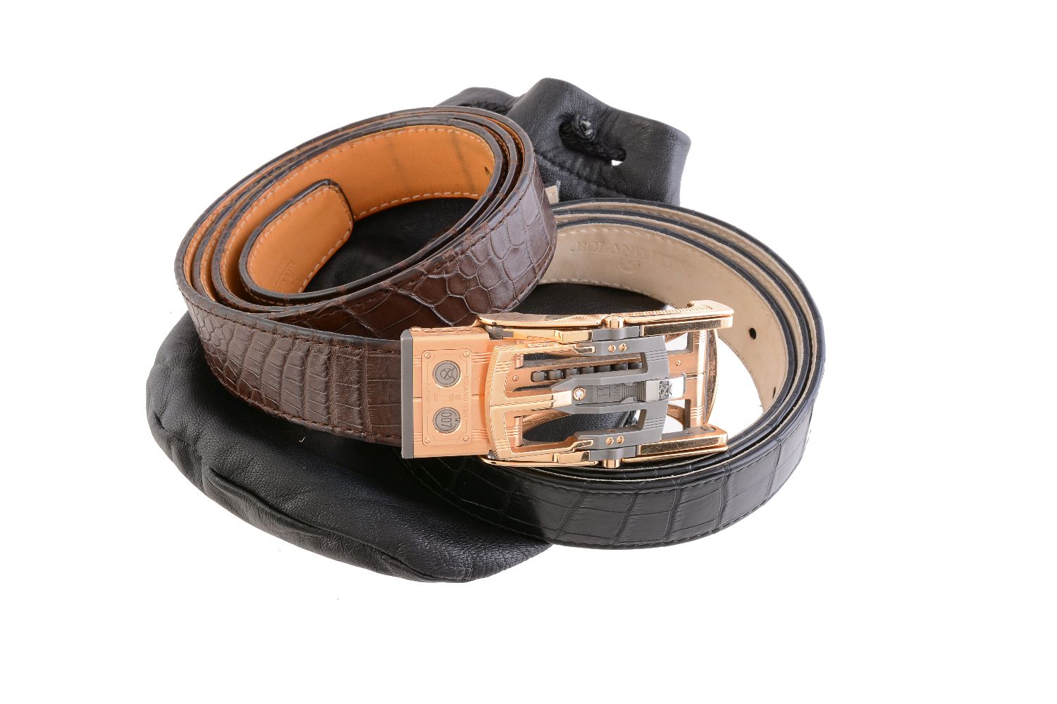 ϒ Roland Iten, Calibre R8 Mk II, a gold coloured, steel, titanium and diamond belt buckle - Image 6 of 6