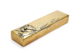 A German Art Nouveau silver parcel gilt large box by Emil Harnisch