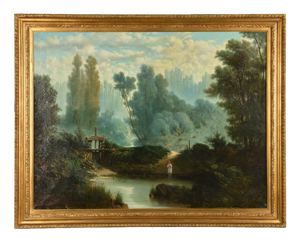 Amedee-Marie-Antoine Jullien (French 19th century)The wooded pool - Image 2 of 3