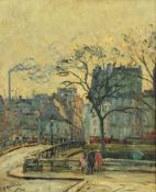 Gustave Madelain (French 1867-1944)Pont de l'Archevêché, Paris