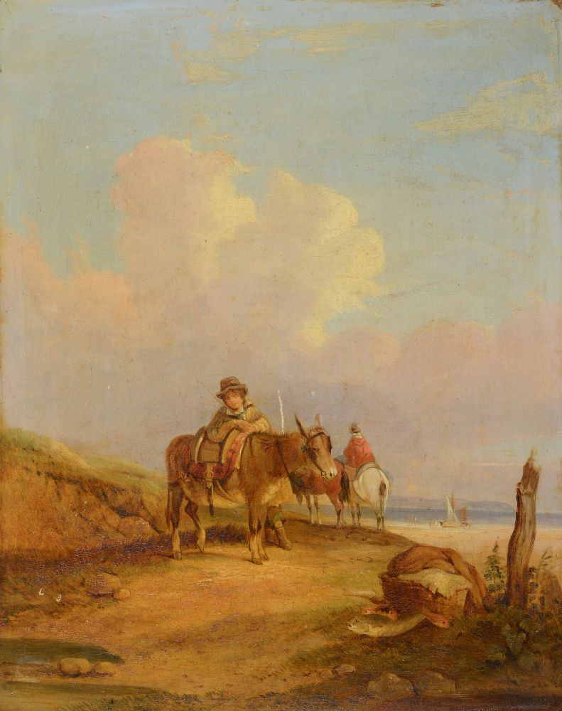 Circle of William Shayer Senior (British 1787-1879)Peasants with a horse;Peasant and his donkey on t - Image 4 of 6