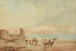 David Cox the Younger (British 1808-1885)On the beach