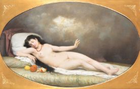 Celestin-Joseph Blanc (French 1818-1888)Danae reclining with oranges