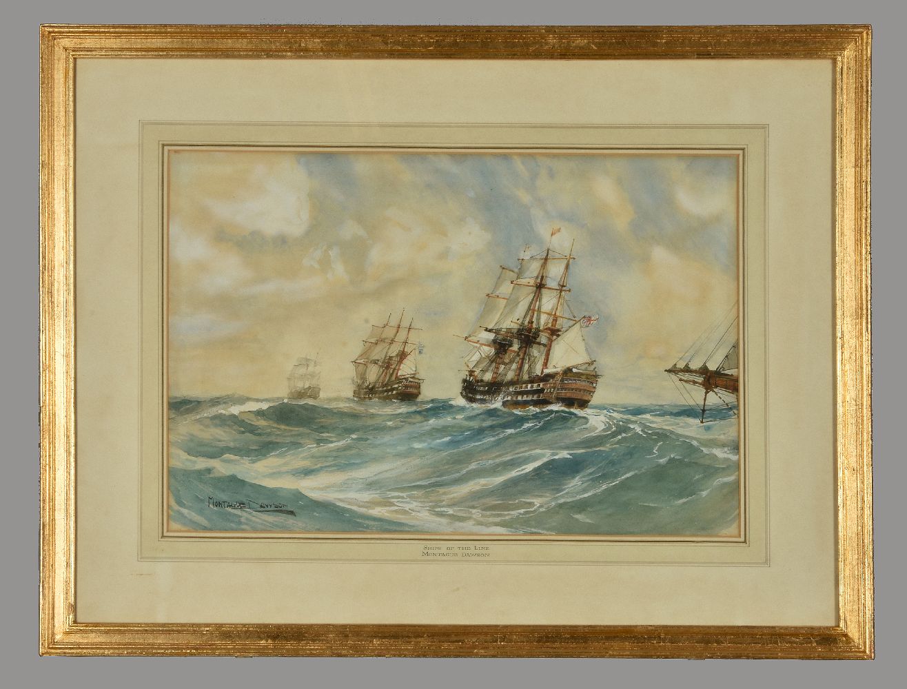 λ Montague Dawson (British 1890-1973)Ships of the Line - Image 2 of 2