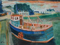 λ John Bellany (Scottish 1942-2013)Regulas Goldsie at harbour