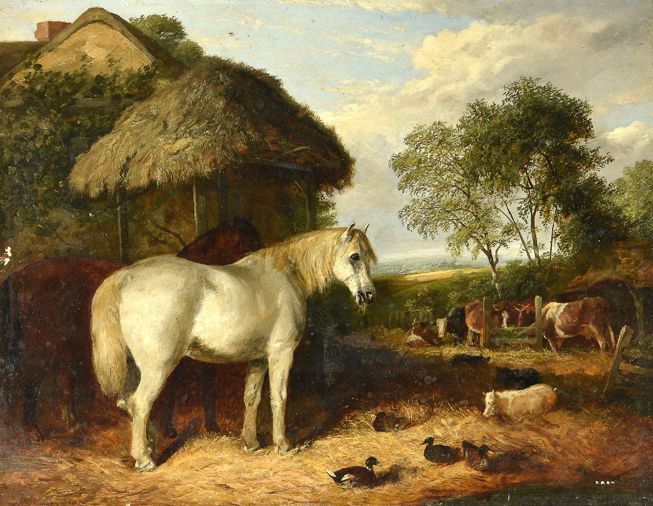 Arthur James Stark (British 1831-1902)Farmyard friends