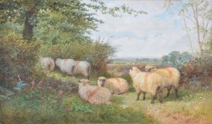 George Shalders (British 1826-1873), An afternoon graze