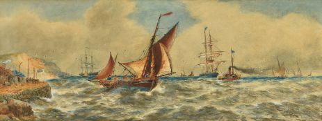 Studio of Thomas Bush Hardy (British 1842-1897)Shipping off a coast