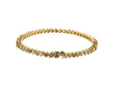 A coloured diamond line bracelet