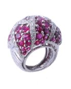 A ruby and diamond bombè dress ring