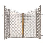 A pair of Continental wrought iron gates and bearer panels