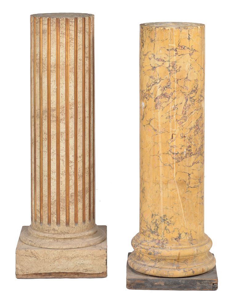 A scagliola pedestal simulating convent Siena marble