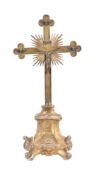 A gilt metal mounted altar Crucifix, late 19th century