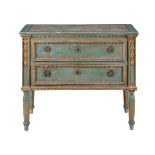 An Italian green painted commode, mid-18th century