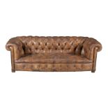 A leather upholstered sofa