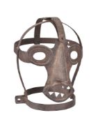 A wrought iron 'Scold's Bridle' or Gossiper's mask