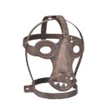 A wrought iron 'Scold's Bridle' or Gossiper's mask