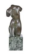 Mid 20th century School, a patinated bronze model of a female torso