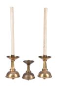 A pair of brass candlesticks, early 20th century