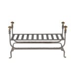 A wrought iron hall seat