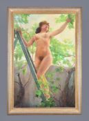 Italian School (20th century)Nude picking grapes