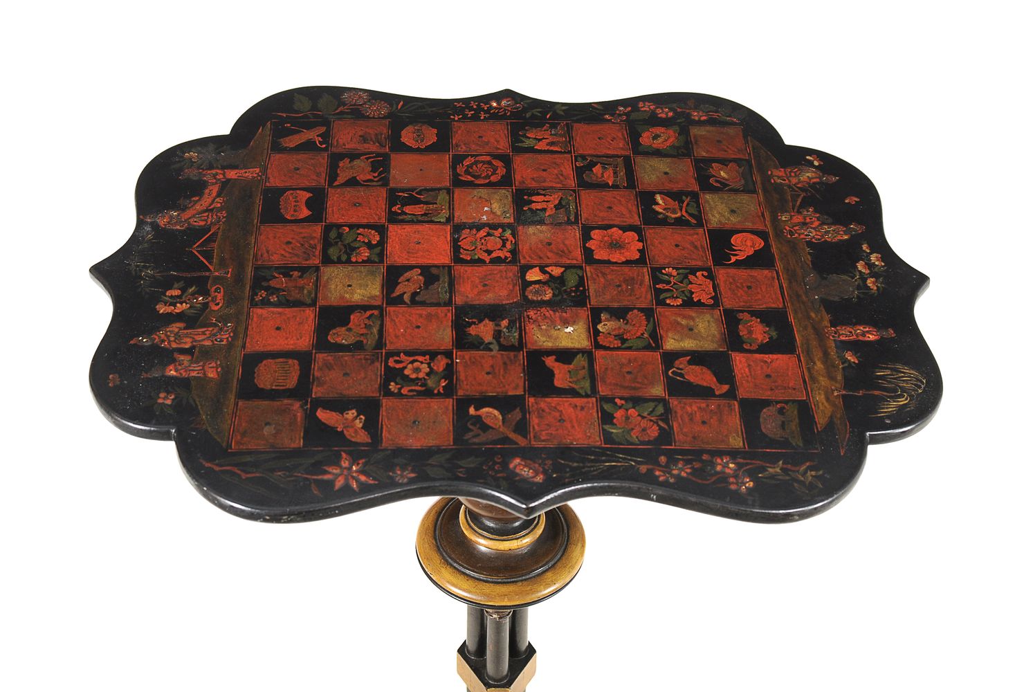 An ebonized, parcel gilt, and Japanned games table - Image 2 of 4