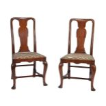 A pair of George II 'red walnut' side chairs