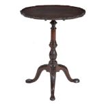 A mahogany tilt top table