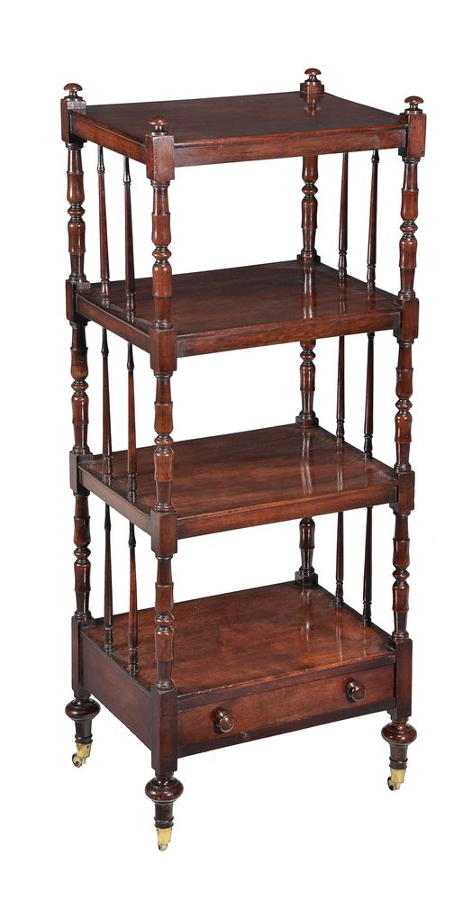 A William IV mahogany four tier whatnot