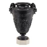 A Herculaneum black basalt two-handled vase