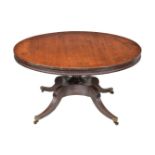 A George IV oak and pollard oak banded centre table