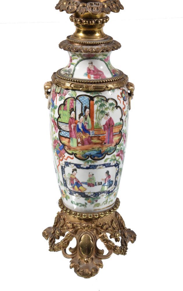 A pair of Chinese 'Famille Rose' gilt-metal mounted vases - Image 11 of 13