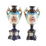 A pair of Rudolstadt Thuringia porcelain vases (New York & Rudolstadt Pottery Co.)