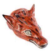 A Staffordshire pearlware fox-mask stirrup-cup
