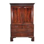 A George III mahogany linen press