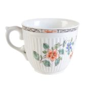 A Worcester reeded polychrome coffee cup