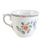 A Worcester reeded polychrome coffee cup