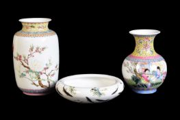 Two Chinese famille rose vases