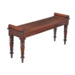 A William IV mahogany hall seat