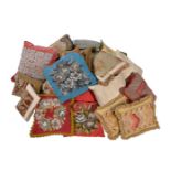 Three various French wool and silk tapestry cushions in Rococo taste