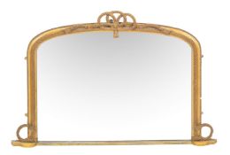 A Victorian giltwood and composition overmantel mirror