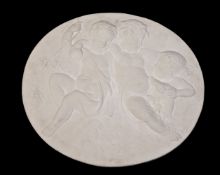 A figural plaster relief panel in Neoclassical taste