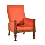 A William IV mahogany and upholstered armchair