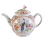 A Worcester polychrome Chinoiserie teapot and cover
