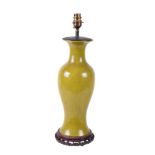 A Chinese yellow 'crackle-glazed' vase