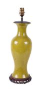 A Chinese yellow 'crackle-glazed' vase