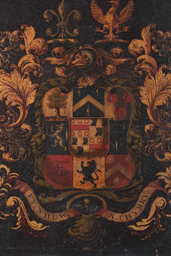 A Welsh painted and lacquered armorial panel - Image 2 of 4